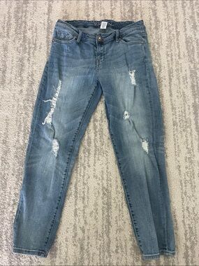 Maurices Distressed Blue Skinny Jeans